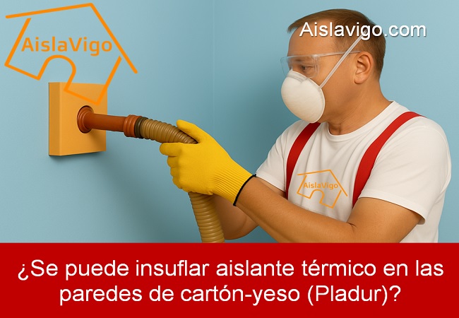 Se puede insuflar aislante termico en las paredes de cartón-yeso (Pladur)