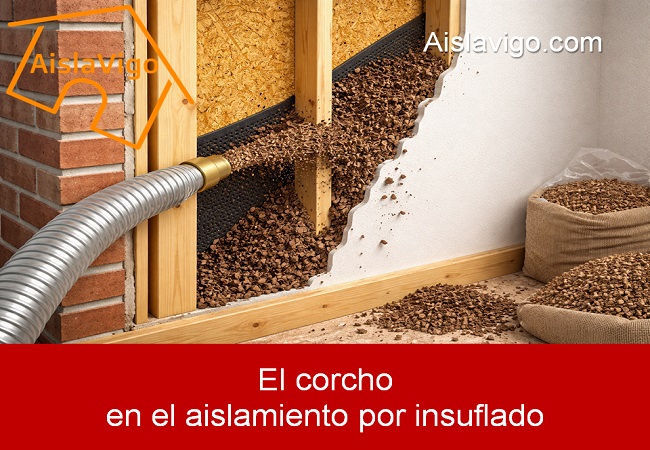 el corcho en el aislamiento por insuflado