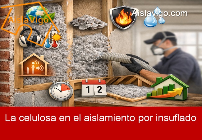 la celulosa en el aislamiento por insuflado