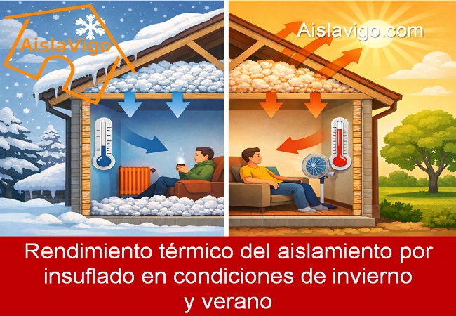 Rendimiento térmico del aislamiento insuflado en condiciones de invierno y verano