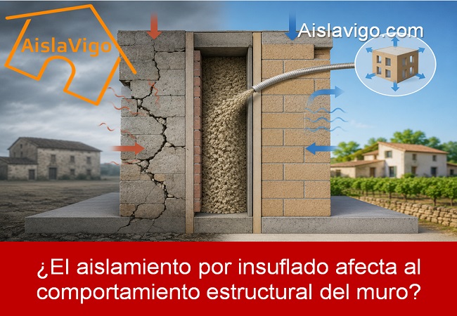 El aislamiento por insuflado afecta al comportamiento estructural del muro