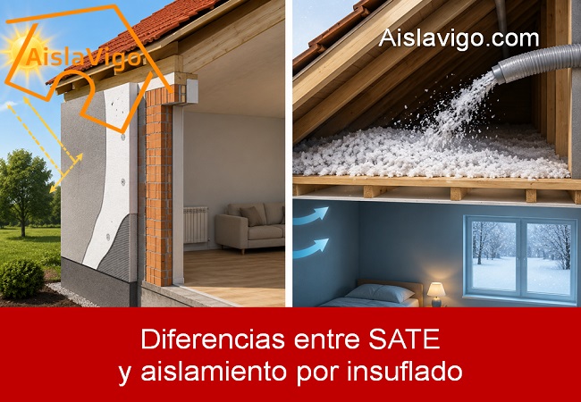 diferencias entre SATE y aislamiento por insuflado